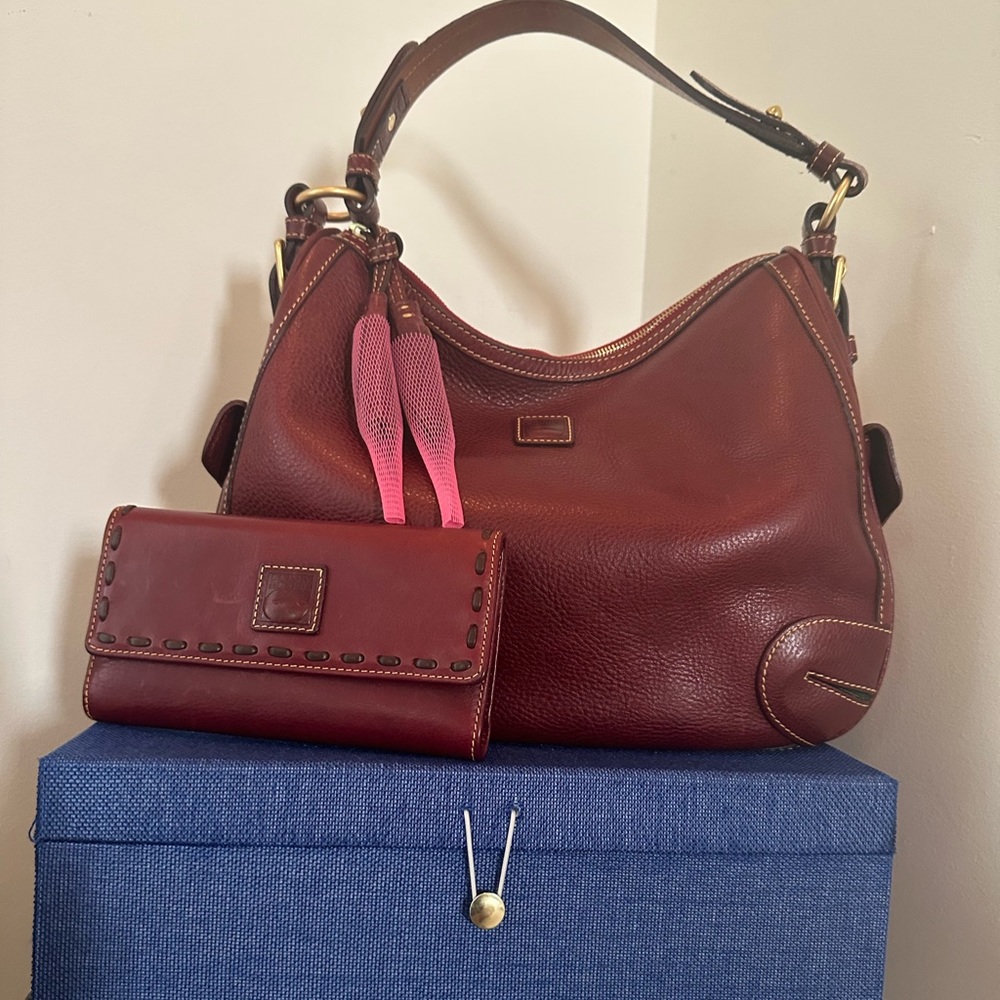 Dooney and Bourke Florentine Side Pocket Hobo with Florentine Checkbook wallet